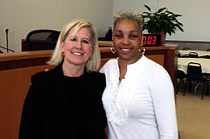 Paulette Chapman with Local 689 President Jackie Jeter