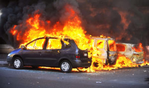 Washington DC Fire Accident Lawyer - burning cars pic