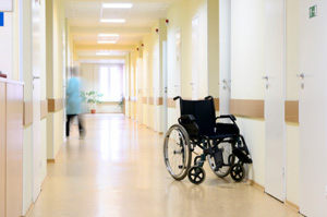 wheelchair in a nursing facility