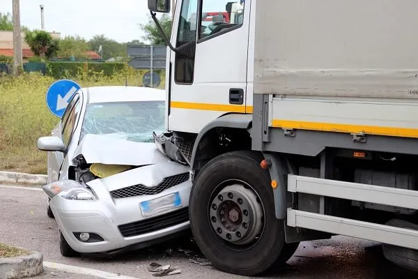 truck crash into car