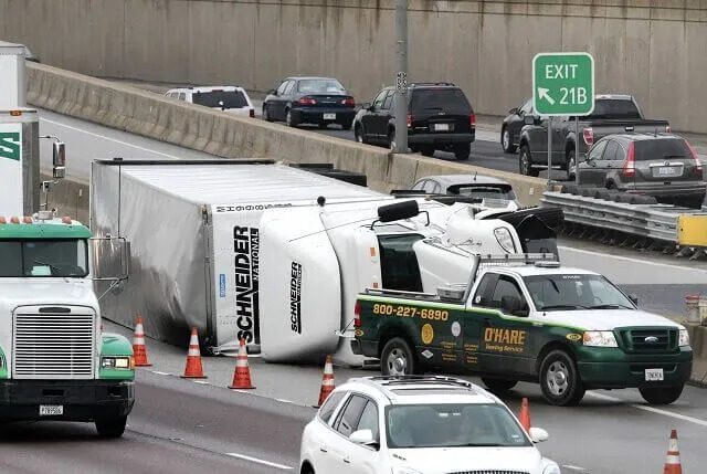 virginia truck accident lawyer - rollover truck pic