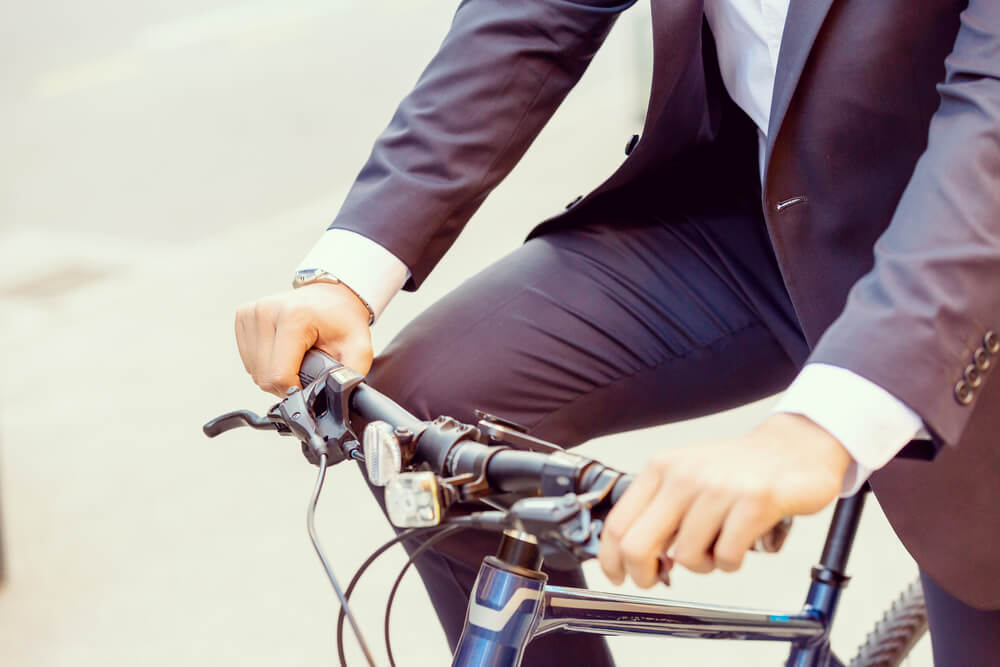 A man follows dc bike laws.