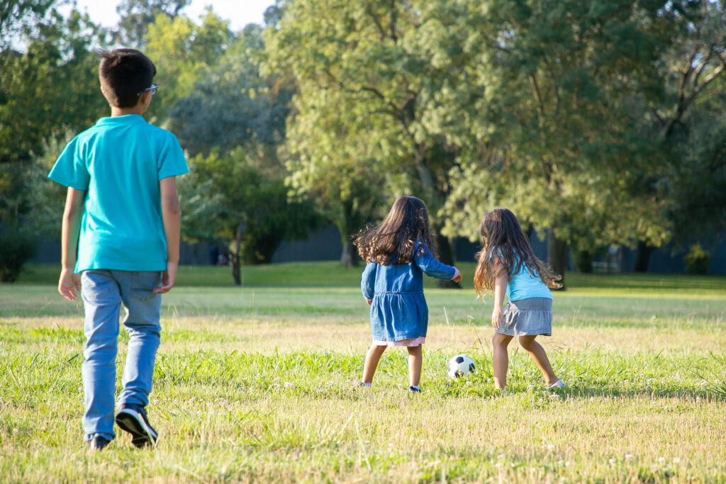 children playing in a park