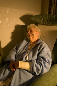 elderly woman with broken arm