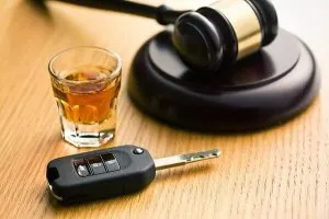 drink, keys and gavel