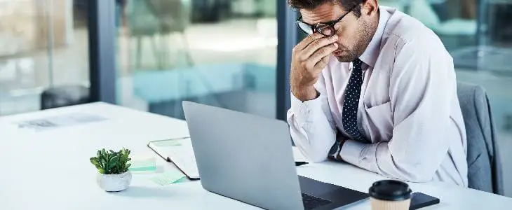 man looking stressed due to negligence in Northern Virginia