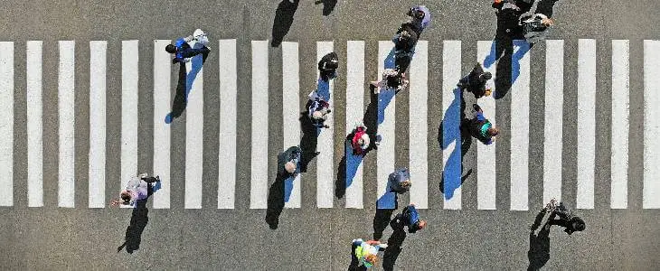 pedestrian on a crosswalk in Northern Virginia