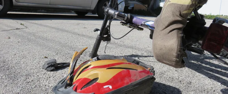 bike fallen over on the road